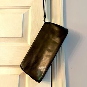 Monsac Original Sleek Black Leather bag/wristlet